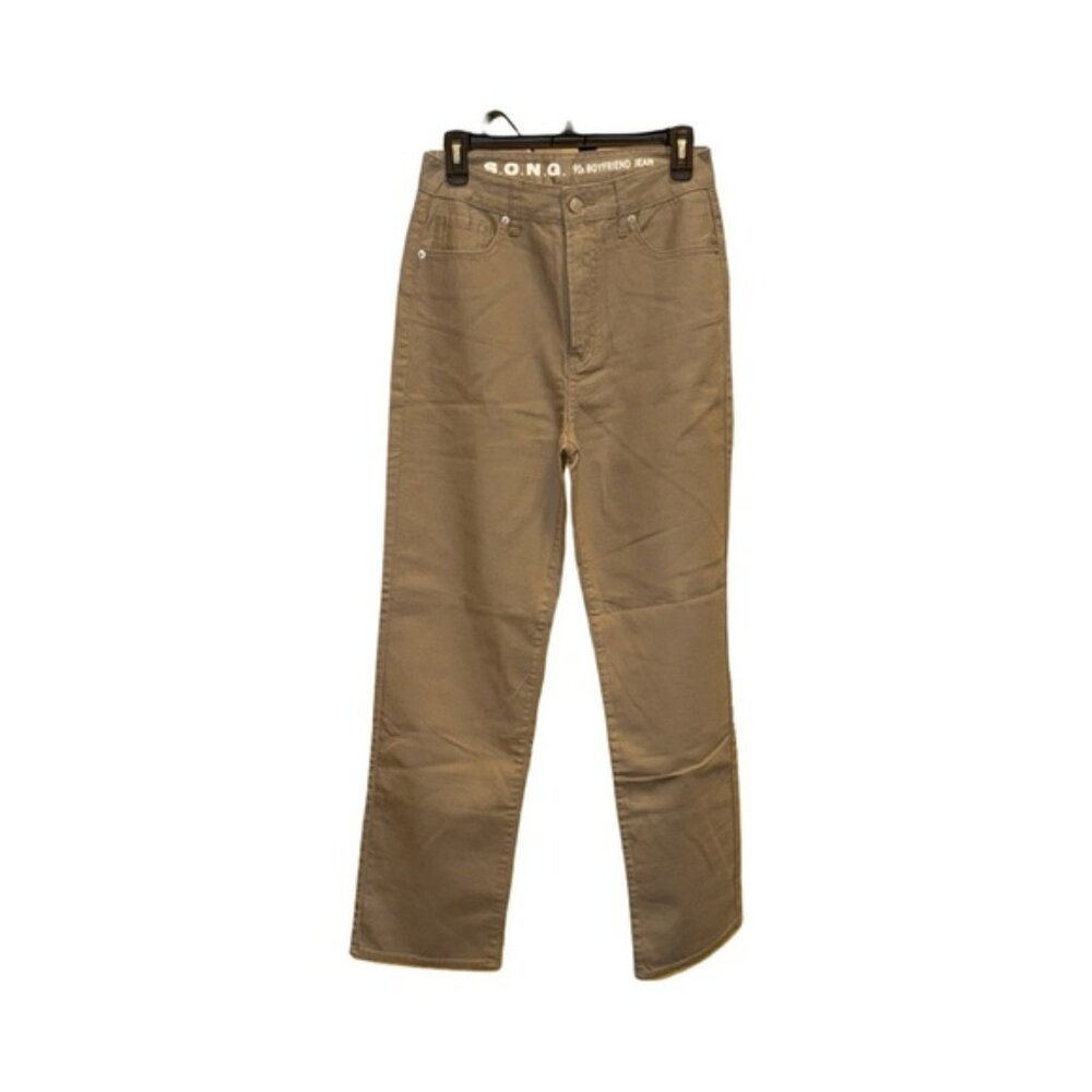 S.O.N.G. Patterned Jean Khaki Straight-Leg Pants | Classic Fit | Cotton Blend |
